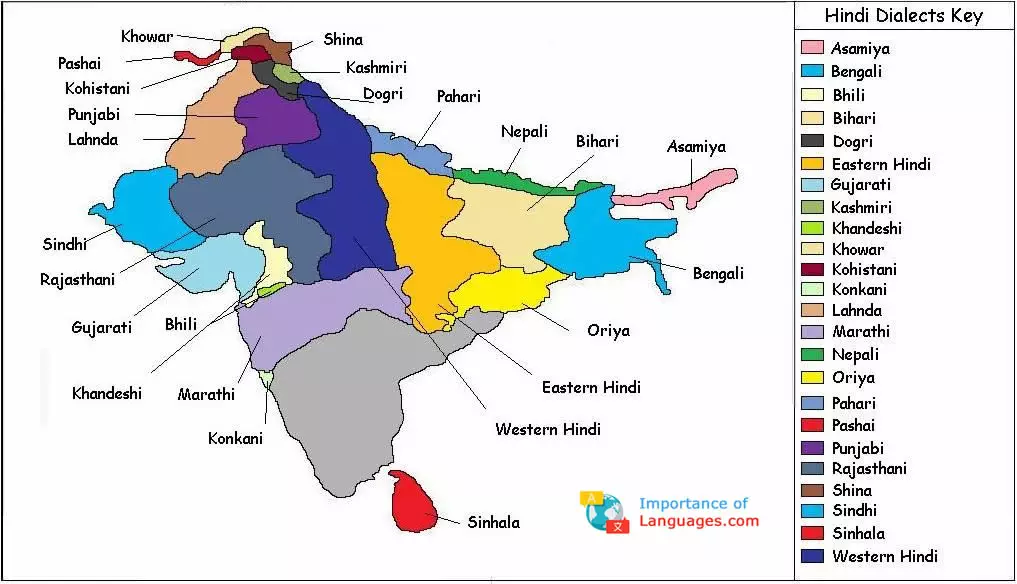 Hindi Dialects Map