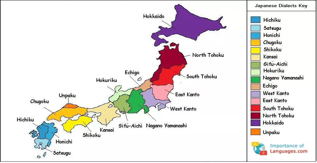 Japanese Dialects Map