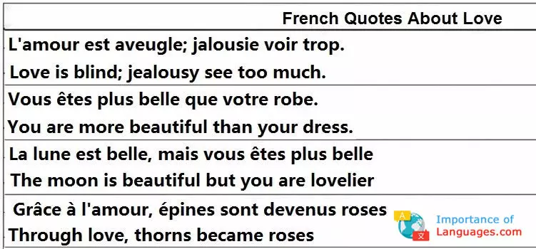 Love Quotes in French