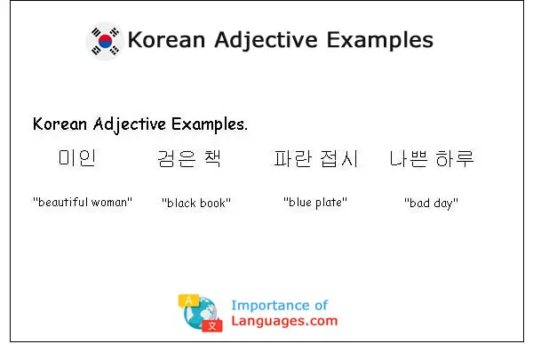Korean-Adjective-Examples Korean Adjective Examples