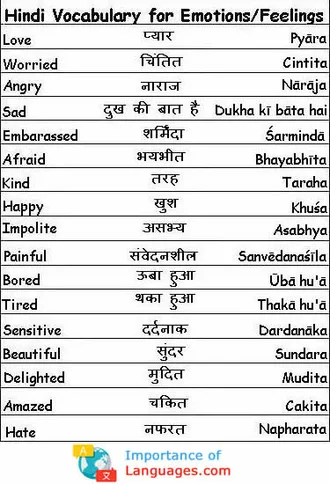Hindi Emotion and Feelings Phases 